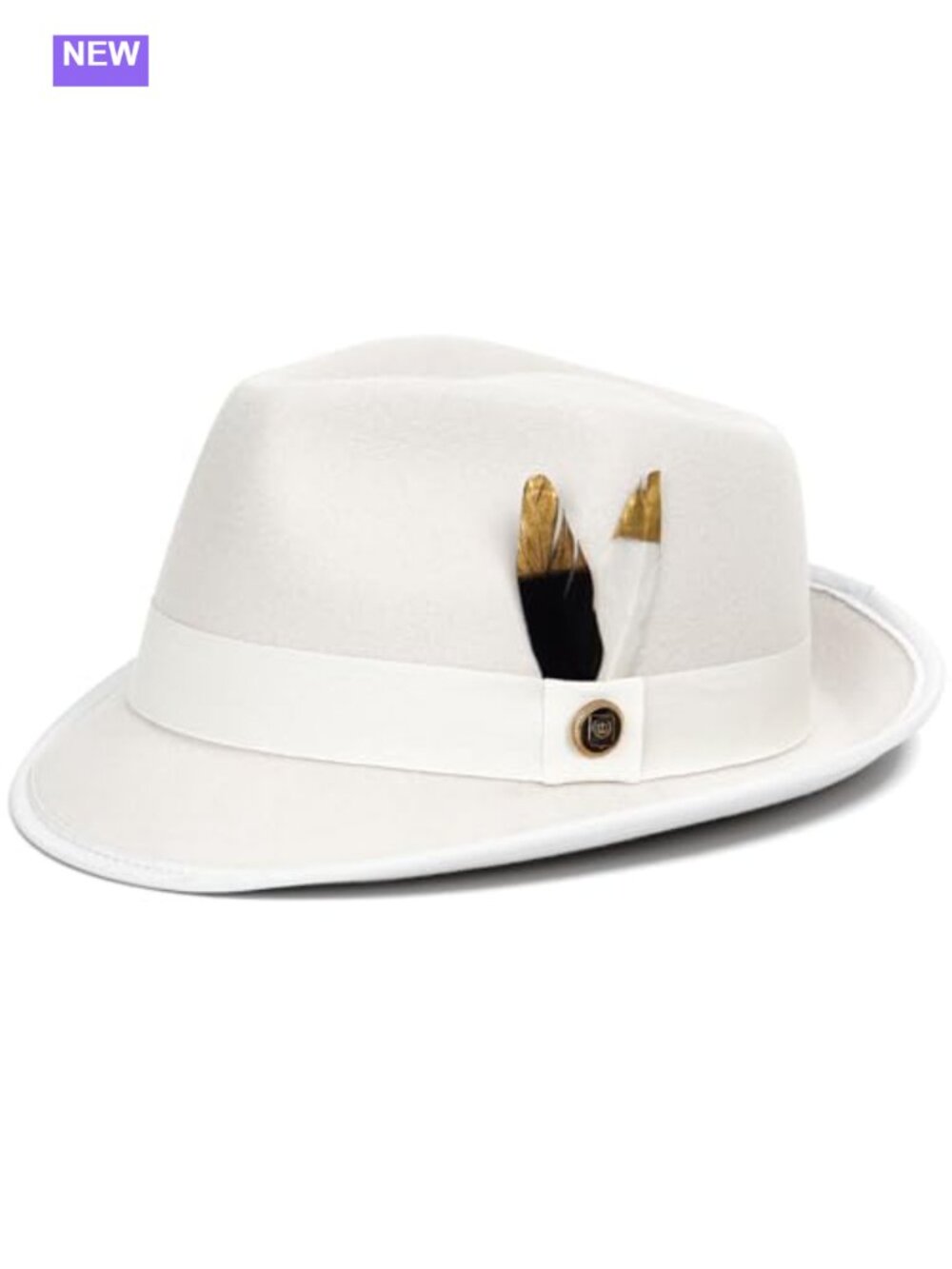 Felt Fedora Trilby Hat Short Brim Feather Panama Dress Hat